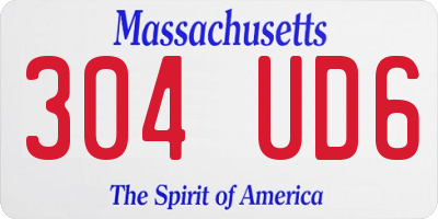 MA license plate 304UD6
