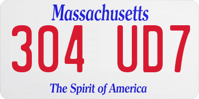 MA license plate 304UD7