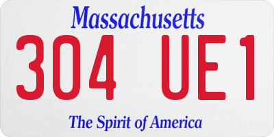 MA license plate 304UE1