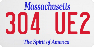 MA license plate 304UE2