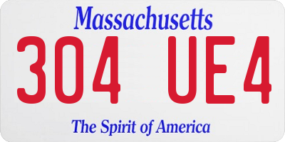 MA license plate 304UE4