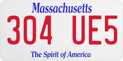 MA license plate 304UE5
