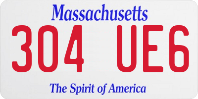 MA license plate 304UE6
