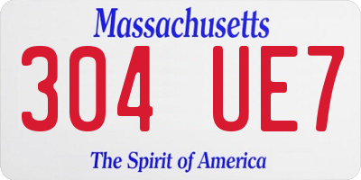 MA license plate 304UE7
