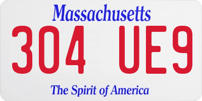 MA license plate 304UE9