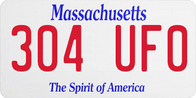 MA license plate 304UF0