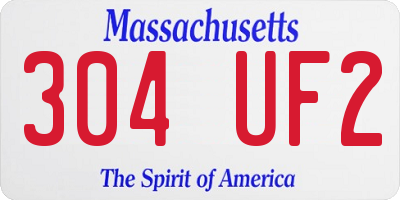 MA license plate 304UF2