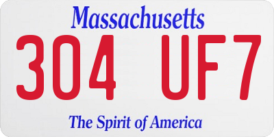 MA license plate 304UF7