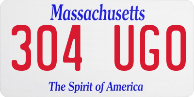 MA license plate 304UG0
