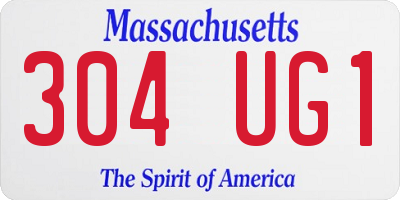 MA license plate 304UG1