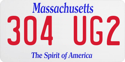 MA license plate 304UG2