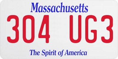 MA license plate 304UG3