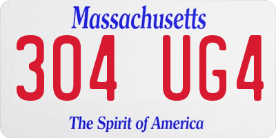 MA license plate 304UG4