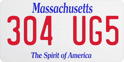 MA license plate 304UG5