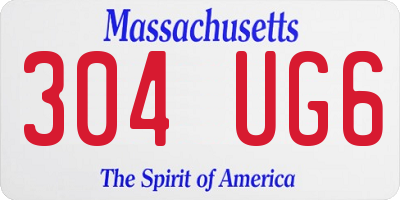 MA license plate 304UG6