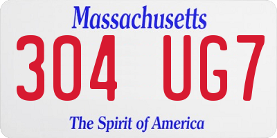 MA license plate 304UG7
