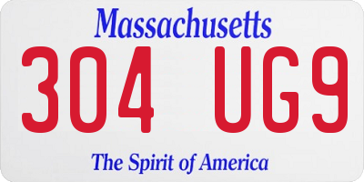 MA license plate 304UG9