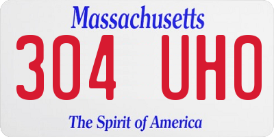 MA license plate 304UH0