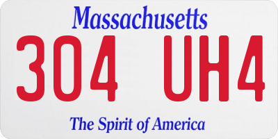 MA license plate 304UH4