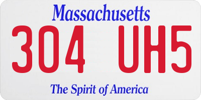 MA license plate 304UH5