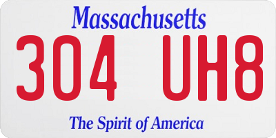 MA license plate 304UH8
