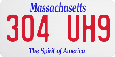 MA license plate 304UH9