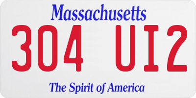 MA license plate 304UI2