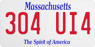 MA license plate 304UI4