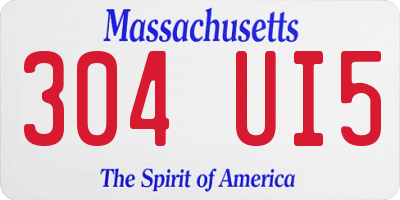 MA license plate 304UI5