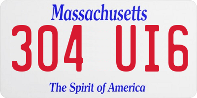 MA license plate 304UI6