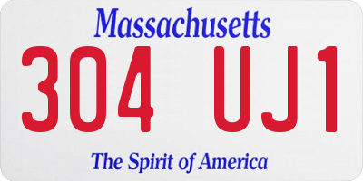 MA license plate 304UJ1