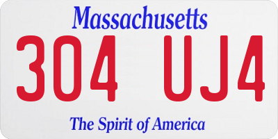 MA license plate 304UJ4
