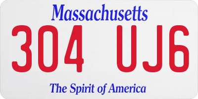 MA license plate 304UJ6