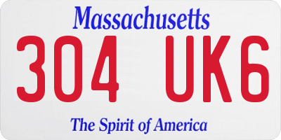 MA license plate 304UK6