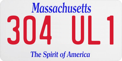 MA license plate 304UL1