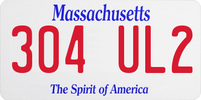 MA license plate 304UL2