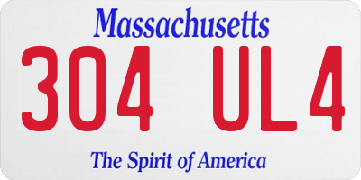 MA license plate 304UL4