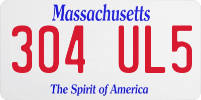 MA license plate 304UL5