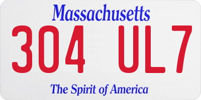 MA license plate 304UL7