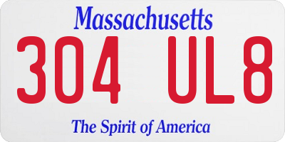 MA license plate 304UL8