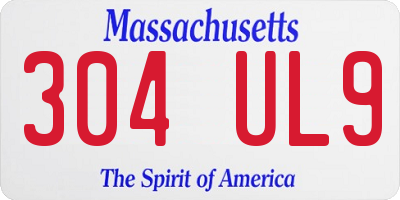 MA license plate 304UL9