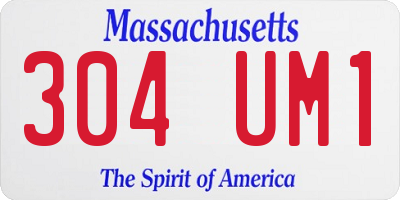 MA license plate 304UM1