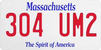 MA license plate 304UM2