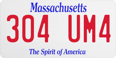 MA license plate 304UM4