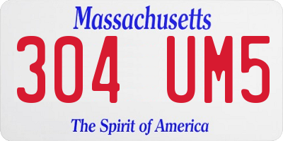MA license plate 304UM5
