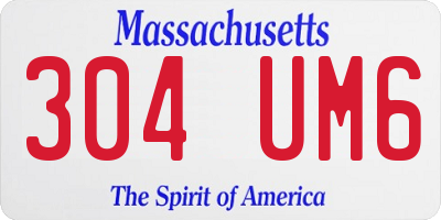 MA license plate 304UM6