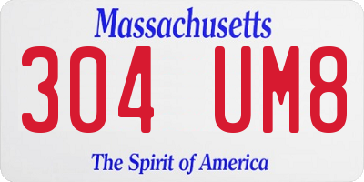 MA license plate 304UM8