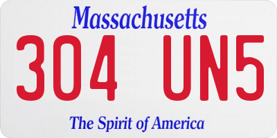 MA license plate 304UN5