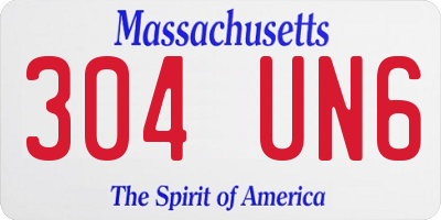 MA license plate 304UN6