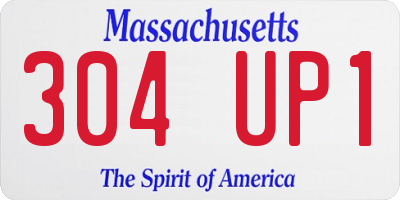 MA license plate 304UP1